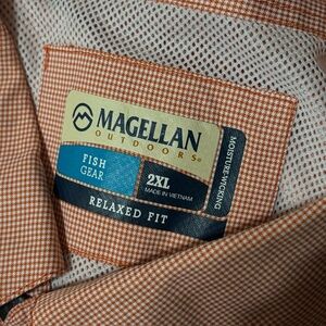 Magellan Outdoors Orange Casual Button Down Shirt